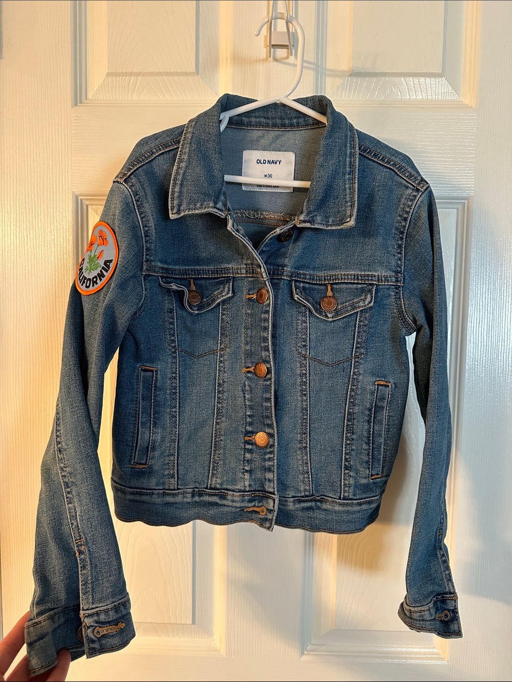 Old Navy Girls’ Blue Denim Jacket with California Patch